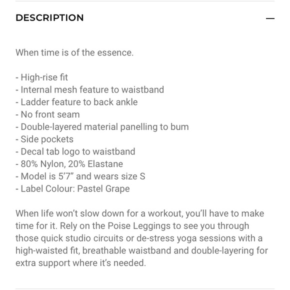 GymShark NWT Poise Leggings in Pastel Grape - Picture 4 of 7